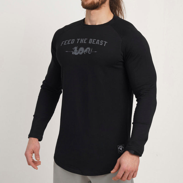 Feed The Beast Siyah Uzun Kollu Tişört